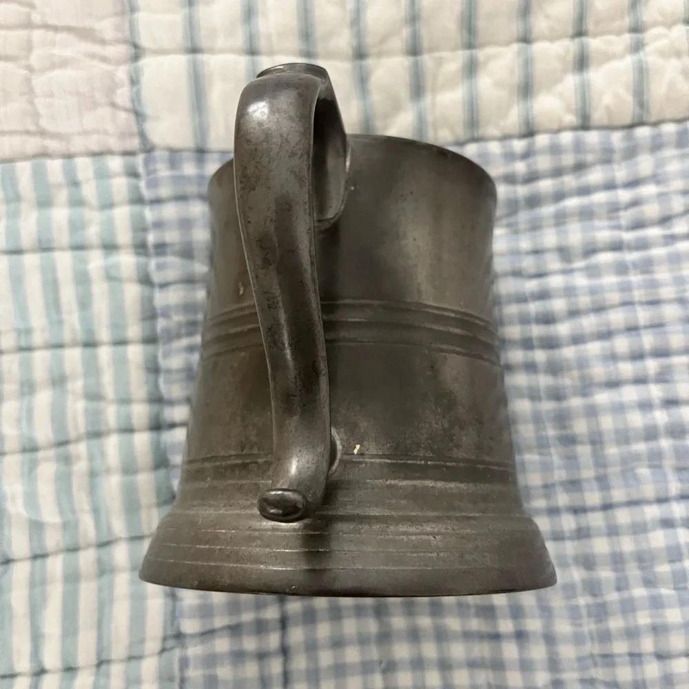 Antique Reed & Barton Pewter Tankard with Glass Base – Dated 1898